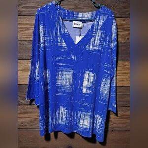 Leota Blue and White Women's Top